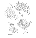 CONTROL PANEL & COOKTOP Diagram and Parts List for JGB910BEC2BB  General Electric Range