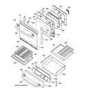 DOOR & DRAWER PARTS Diagram and Parts List for JGB910BEC2BB  General Electric Range