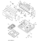 CONTROL PANEL & COOKTOP Diagram and Parts List for JGBP86BEB2BB  General Electric Range