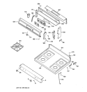 CONTROL PANEL & COOKTOP Diagram and Parts List for JGBP24BEA4AD  General Electric Range