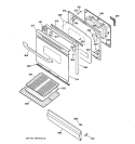 DOOR & DRAWER PARTS Diagram and Parts List for JGBP25BEC2WH  General Electric Range