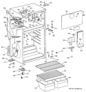 CABINET Diagram and Parts List for HTS17BCMBLWW  Hotpoint Refrigerator