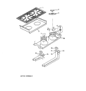 BURNER ASSEMBLY Diagram and Parts List for ZGU36N6D1SS  General Electric Cooktop
