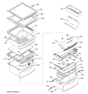 FRESH FOOD SHELVES Diagram and Parts List for PSS25SGMABS  General Electric Refrigerator