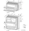 DOORS Diagram and Parts List for GTS18ABMBRWW  General Electric Refrigerator