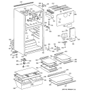 CABINET Diagram and Parts List for GTG16HBMCRWW  General Electric Refrigerator