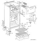 CABINET Diagram and Parts List for GTG16BBMCRWW  General Electric Refrigerator