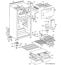 CABINET Diagram and Parts List for GTG15FBMCRWW  General Electric Refrigerator