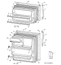 Part Location Diagram of WR12X10109 GE HANDLE DOOR FF ALMOND