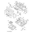 CONTROL PANEL & COOKTOP Diagram and Parts List for JGB910BEC1BB  General Electric Range