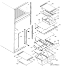 FRESH FOOD SHELVES Diagram and Parts List for GTS18ICMARWW  General Electric Refrigerator
