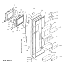 FRESH FOOD DOOR Diagram and Parts List for PSS27SHMABS  General Electric Refrigerator