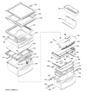 FRESH FOOD SHELVES Diagram and Parts List for PSS27SHMABS  General Electric Refrigerator