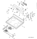 CONTROLS & COOKTOP Diagram and Parts List for JBP61BD1WH  General Electric Range