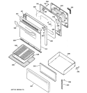 DOOR & DRAWER PARTS Diagram and Parts List for JBP61BD1WH  General Electric Range