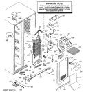 FREEZER SECTION Diagram and Parts List for PSC23SGMABS  General Electric Refrigerator