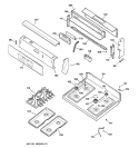 CONTROL PANEL & COOKTOP Diagram and Parts List for JGBP90MEB2BC  General Electric Range