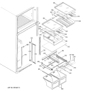 FRESH FOOD SHELVES Diagram and Parts List for GTS19QBMARBB  General Electric Refrigerator