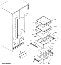 FRESH FOOD SHELVES Diagram and Parts List for GSS22JEMBWW  General Electric Refrigerator