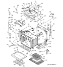 OVEN BODY WITH MICROWAVE SUPPORT Diagram and Parts List for JTP95BA6BB  General Electric Microwave Oven Combo