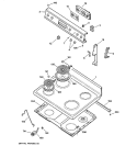 CONTROL PANEL & COOKTOP Diagram and Parts List for JBP24GV1  General Electric Range