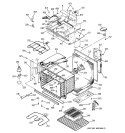 OVEN BODY WITH MICROWAVE SUPPORT Diagram and Parts List for JTP85BA6BB  General Electric Microwave Oven Combo