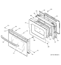 DOOR Diagram and Parts List for JTP15BA5BB  General Electric Wall Oven