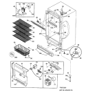 CABINET Diagram and Parts List for FUF17DMARWH  General Electric Freezer