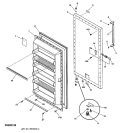 DOOR Diagram and Parts List for FUM21DMARWH  General Electric Freezer
