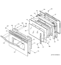 DOOR Diagram and Parts List for JTP17SC2SS  General Electric Wall Oven