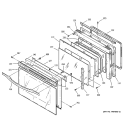 DOOR Diagram and Parts List for JT910CA4CC  General Electric Wall Oven