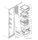 FRESH FOOD SHELVES Diagram and Parts List for PSS25MCMAWW  General Electric Refrigerator