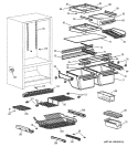 SHELF PARTS Diagram and Parts List for TCX18IADBRWW  General Electric Refrigerator