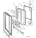 FRESH FOOD DOOR Diagram and Parts List for TCX18PADARAA  General Electric Refrigerator