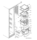 FRESH FOOD SHELVES Diagram and Parts List for PSS27MGMBBB  General Electric Refrigerator