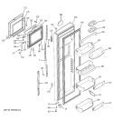 FRESH FOOD DOOR Diagram and Parts List for PSS27NHMBBB  General Electric Refrigerator