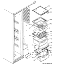 FRESH FOOD SHELVES Diagram and Parts List for GSS25PGMBBB  General Electric Refrigerator