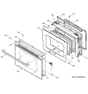 DOOR Diagram and Parts List for ZET757BA5BB  General Electric Wall Oven