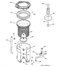 TUB, BASKET & AGITATOR Diagram and Parts List for WCSR2080B0CC  General Electric Washer