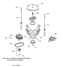 SUSPENSION, PUMP & DRIVE COMPONENTS Diagram and Parts List for WWSE6260B0CC  General Electric Washer