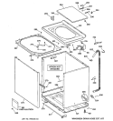 CABINET, COVER & FRONT PANEL Diagram and Parts List for WBXR3100B0WW  General Electric Washer
