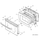 DOOR Diagram and Parts List for JTP45BA5BB  General Electric Wall Oven