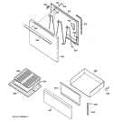 DOOR & DRAWER PARTS Diagram and Parts List for JBS03C1CT  General Electric Range