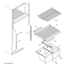 FRESH FOOD SHELVES Diagram and Parts List for HTS18BCMALWW  Hotpoint Refrigerator