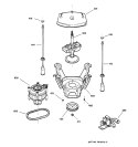 SUSPENSION, PUMP & DRIVE COMPONENTS Diagram and Parts List for VBXR1090B0CC  Hotpoint Washer