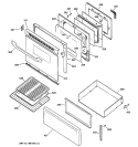 DOOR & DRAWER PARTS Diagram and Parts List for JBP62BD2WH  General Electric Range