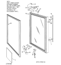 DOOR Diagram and Parts List for ZDW24AABB  General Electric Wine and Beverage Cooler