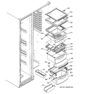 FRESH FOOD SHELVES Diagram and Parts List for GSS25LGMAWW  General Electric Refrigerator