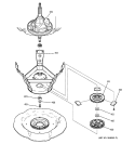 BEARINGS, BRAKE & TRANSMISSION Diagram and Parts List for WDSS4120A0WW  General Electric Washer