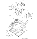 CONTROL PANEL & COOKTOP Diagram and Parts List for RB757BC2AD  Hotpoint Range